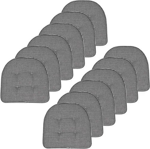 Vista 11 de Sweet Home Collection - Cojín de asiento de espuma viscoelástica y respaldo de caucho antideslizante con capitoné para silla, cojín en U, 17x16 Gris
