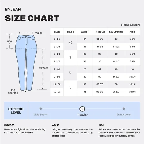 Vista 7 de Enjean Jeans clásicos y desgastados de tiro alto para mujer