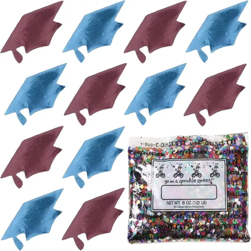 Vista 81 de Confetti Grad Cap Negro, Azul Marino Combo - 2 bolsas de media onza (1 oz)