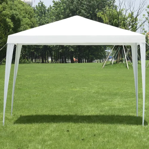 Vista 9 de Tangkula Tienda de campaña para exteriores de 10 x 10 pies, tienda de campaña portátil para eventos de fiesta de boda para fiestas, patio trasero