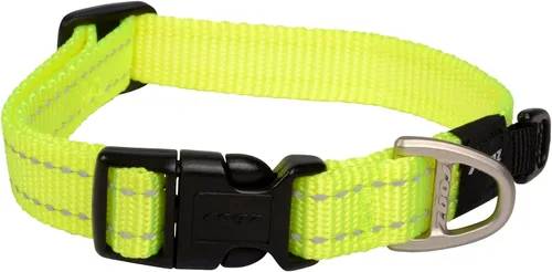 Vista 7 de Collar reflectante para perros medianos, ajustable de 12 a 17 pulgadas, color negro
