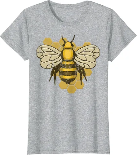 Vista 77 de Retro Beekeeper Beekeeper Honey Bumblebee Vintage Saves Bees T-Shirt Asphalt Grey
