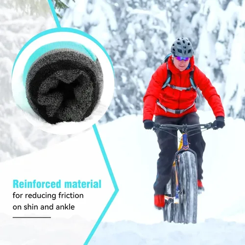 Vista 4 de MATKAO Calcetines de esquí para mujeres y hombres, snowboard, esquí, invierno, cálidos, para clima frío, al aire libre (negro, M), Negro