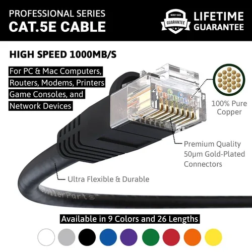 Vista 2 de InstallerParts - Cable Ethernet Cat. 6, UTP, con protector, Negro