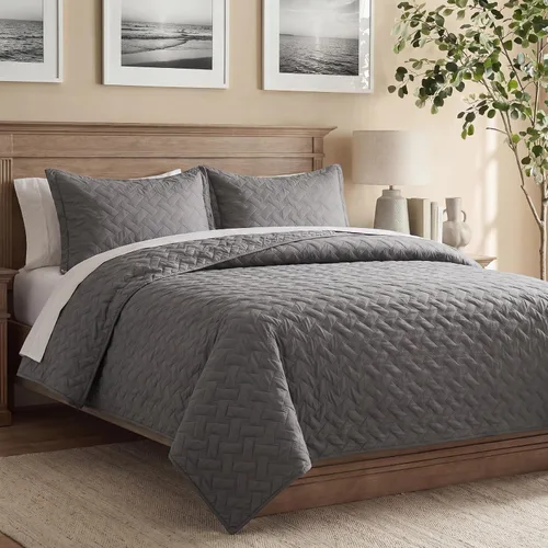 Vista 41 de Bedsure Quilts Twin Size - Lightweight Bedspreads Twin Size with Basket Weave Pattern, Soft Quilt Bedding Set, Grey Comforter Set Coverlet for All