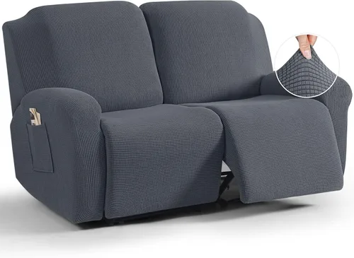 Vista 8 de TAOCOCO Funda reclinable de 4 piezas, funda elástica para sofá reclinable de 4 piezas, funda reclinable con 1 asiento, protector de sofá suave