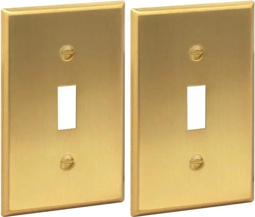 Vista 42 de Rio Salto Placa de pared de metal dorado en latón Placa de salida en blanco Cubierta para tomas de corriente no utilizadas Interruptor de pared de 1
