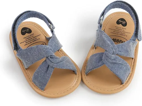 Vista 3 de Timatego Sandalias de verano para bebés y niñas con suela suave de flores, zapatos de vestir para cuna, recién nacidos, para recién nacidos