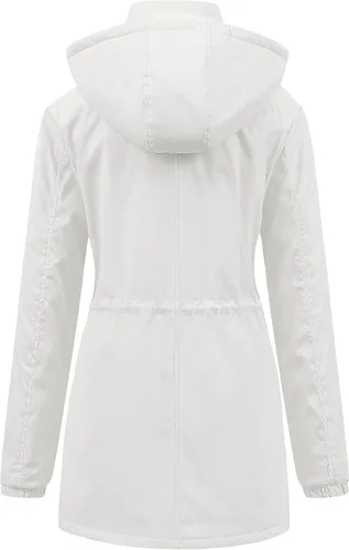 Vista 2 de Chrisuno Chaqueta de invierno de longitud media para mujer, abrigo de nieve cálido de forro polar suave