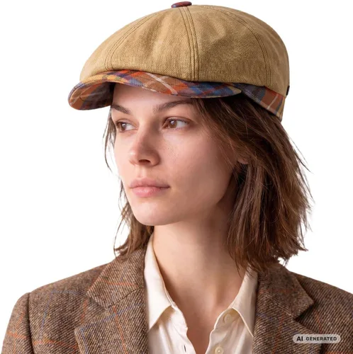 Vista 2 de Lierys City Bic Linen - Gorra plana para mujeres/hombres, fabricada en Italia Beige