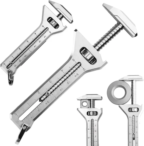 Vista 10 de TiSpanner 2.0 - Multiherramienta compacta de titanio de 0.71 onzas (0.63 oz) ligero EDC llavero herramienta con llave ajustable, rompeventanas