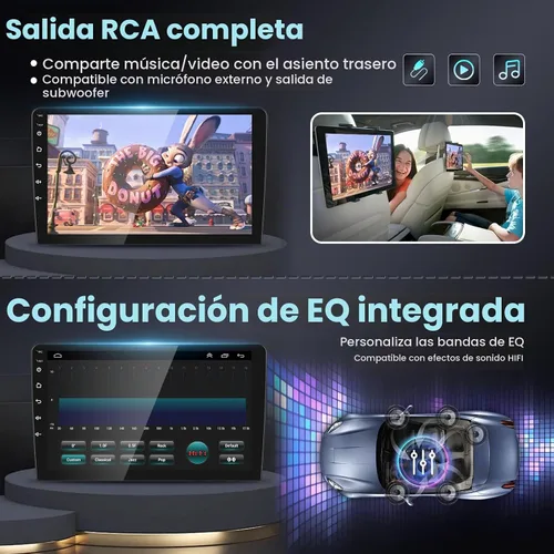 Vista 4 de Estéreo de coche para Honda Civic 2012 2013 2014 2015 con CarPlay inalámbrico Radio con 9 pulgadas 1080 p Android Auto Bluetooth GPS 16EQ HiFi SWC
