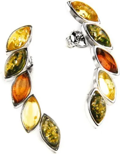 Vista 3 de Ian and Valeri Co. Pendientes de plata de ley ámbar multicolor, Ámbar, Ámbar