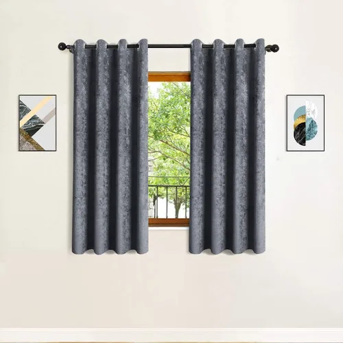 Vista 39 de ELKCA Cortinas de doble cara de felpilla para ventana de cocina, 52x18, bolsillo para barra, cenefa color beige para sala de estar, paquete de 1