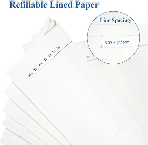 Vista 4 de SAYEEC Papel de Recambio de Hojas Sueltas Rayado para Organizador Planificador A5, 80 Hojas con 6 Agujeros Carpeta de Anillas para Planificador