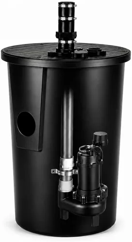 Vista 8 de HoldwellS Utility Sink Grinder Pump, 1HP, 5500 GPH, 48 ft H, 33 Gal Basin