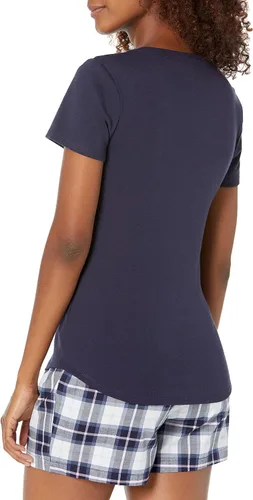 Vista 2 de Tienda Essentials - Conjunto de camiseta y short de pijama de popelina para mujer