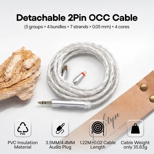 Vista 6 de Linsoul Kiwi Ears Orchestra II 10BA Monitor Profesional Intrauditivo, Auriculares IEM con Cable HiFi con Equilibrio Tonal Sobresaliente, Conchas