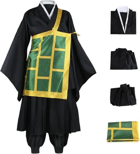 Vista 7 de Geto Suguru - Disfraz de sotana y kimono, uniforme para fiesta de Halloween