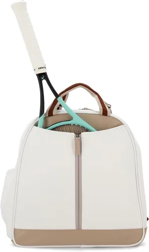 Vista 9 de AYRES Mochila de tenis – Amplia bolsa de tenis, pádel y pickleball para mujer Compartimento para raqueta de acceso rápido (para 2) Bolsa