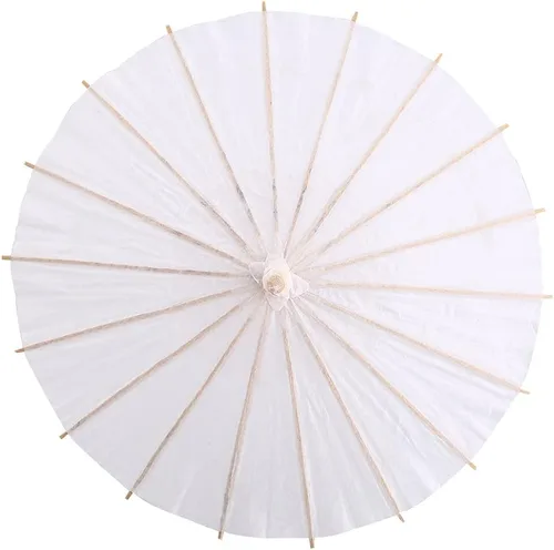 Vista 9 de Paraguas de bambú hecho a mano de 23 pulgadas de papel aceitado, paraguas de baile clásico chino japonés para bodas, fiestas, fotografía, disfraces
