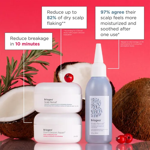 Vista 6 de Briogeo Healthy Hair Delights - Kit de regalo de reparación de cabello limpio para todo tipo de cabello, máscara de acondicionamiento profundo