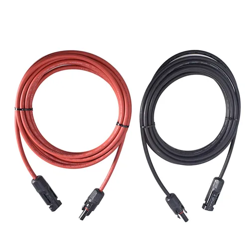 Vista 12 de WFLNHB Cable de extensión de panel solar de calibre 12 negro + rojo de 5 pies, 12 AWG con conector solar hembra y macho