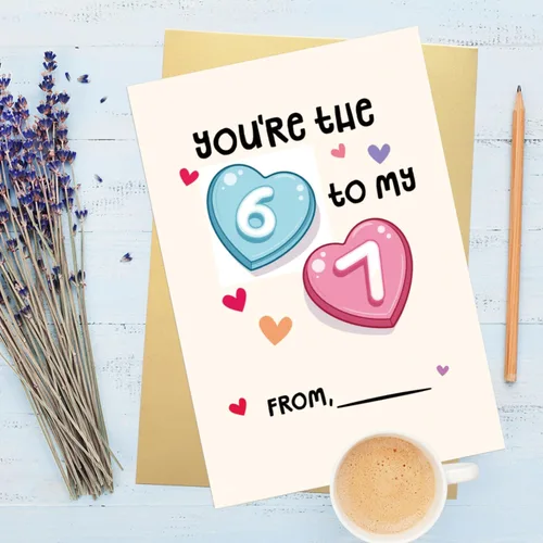 Vista 4 de 67 tarjetas divertidas de seis siete memes para novia, esposa, tarjeta del día de San Valentín para novio y esposo, 67 regalos para ella, regalo