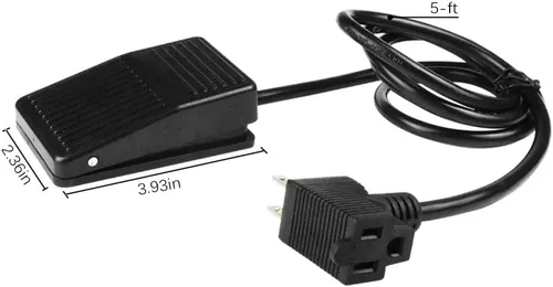 Vista 2 de Interruptor de pie, controlador de pedal accionado por pie, interruptor de alimentación, control de máquina de carpintería, cable de 5 pies