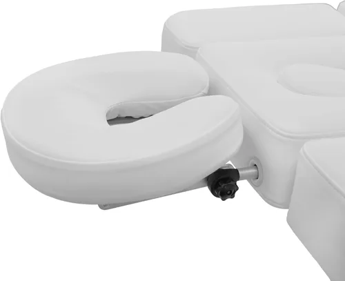 Vista 7 de SKINACT Bale - Mesa de tratamiento de masaje facial eléctrico con 5 motores, iluminación LED, tapicería de PU y base de madera (blanco)