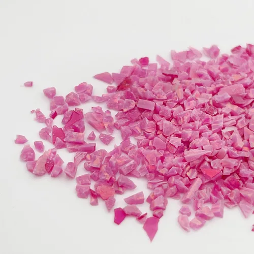 Vista 4 de Gryrigns Ópalo creado triturado para incrustaciones de madera para hacer joyas DIY (rosa rosa, 0.07 onzas)