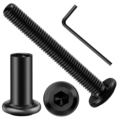 Vista 62 de Mywish M5 x 8mm 20 piezas de tornillos de cabeza plana con rosca hexagonal, pernos de acero inoxidable 304 para muebles con rosca completa, óxido