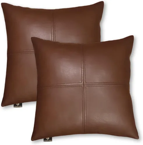 Vista 119 de Funda de almohada de cuero de cordero 100% cuero de cordero – Funda de cojín para sofá – Fundas decorativas para sala de estar y dormitorio, cuero