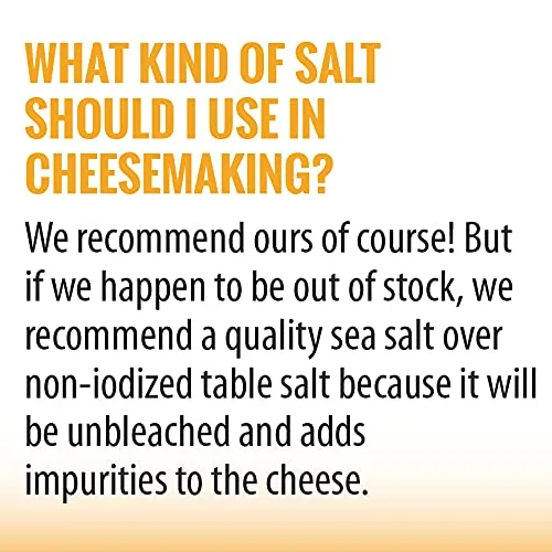 Vista 3 de Caravel - Sal marina de queso gourmet Sal de grano fino para hacer queso casero No yodado, sin gluten, sin aditivos, sin blanqueo, kit de queso