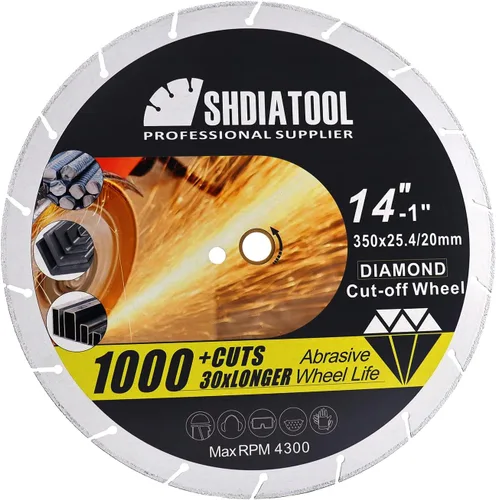 Vista 13 de SHDIATOOL Disco de corte de metal de diamante de 4 pulgadas para tubo de acero Ángulo de barras de refuerzo de hierro Hoja de rueda de corte soldada