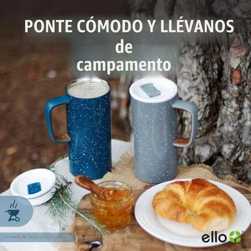 Vista 5 de Taza de viaje Ello Campy de acero inoxidable y hermético al vacío.