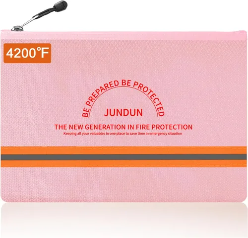 Vista 12 de Jundun - Bolsas de documentos ignífugas, de 13.4 x 9.4 pulgadas, impermeables y resistentes al fuego, con cremallera para archivos, documentos A4