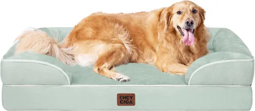 Vista 116 de EHEYCIGA – Cama ortopédica impermeable para perros pequeños, de espuma viscoelástica tipo caja de huevos, con bordes elevados y base antideslizante