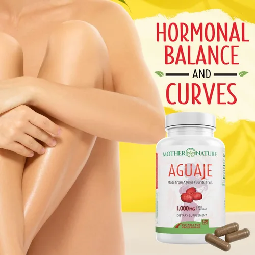 Vista 2 de Suplemento de fruta Aguaje, 0.017 oz x 100 cápsulas veganas, la fruta mágica para las mujeres, realza las curvas, equilibrante hormonal, cosecha
