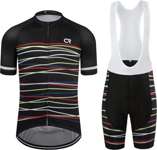 Vista 13 de Coconut Ropamo CR - Conjunto de camiseta de ciclismo para hombre, con cremallera y bolsillo con pantalones cortos con acolchado 4D