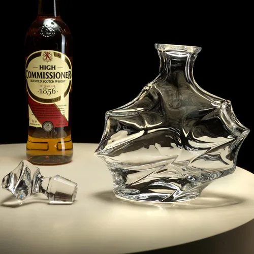 Vista 7 de KANARS - Decantador de whisky con tapón hermético, decantador grande de cristal hecho a mano para whisky, vino, bourbon, brandy, licor, centeno, ron