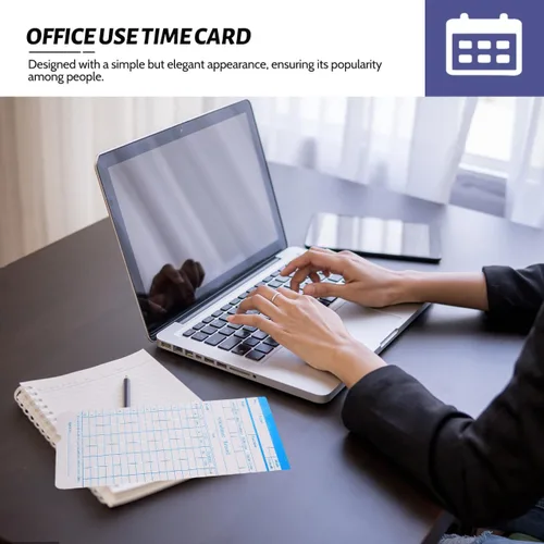 Vista 6 de Gadpiparty Tarjetas de tiempo semanales para empleados, hoja de tiempo, tarjetas térmicas semanales para reloj de tiempo, registrador de asistencia