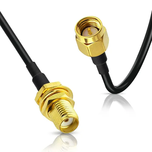 Vista 6 de BINGFU Cable de extensión de antena SMA macho a SMA hembra RG174 de 3.3 ft, 3 pies, paquete de 2 unidades compatible con 4G LTE Router Gateway Modem