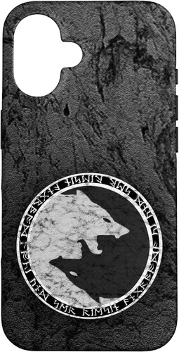 Vista 32 de Fenrir Wolf of Odin in Circle of Norse Runes Case for iPhone 17