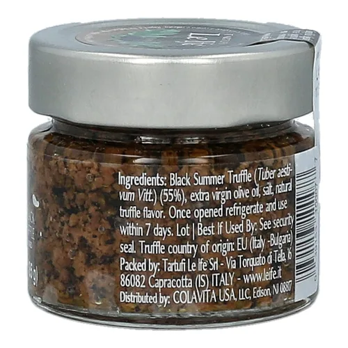 Vista 6 de Le Ife Crumbs of Black Summer Truffles en aceite de oliva virgen extra, guarnición gourmet de lujo para carne, pescado, pasta, vegetariana, vegana