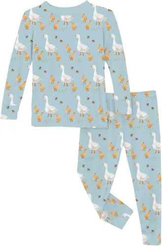 Vista 123 de KicKee Pants Conjunto de pijama de manga larga con estampado de piezas