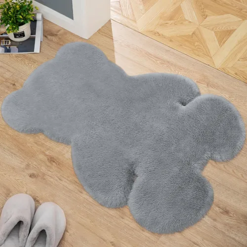 Vista 24 de Alfombra de pelo de oveja sintética de 2 pies, suave y esponjosa, bonita alfombra de felpa para guardería, habitación de niños y niñas, decoración