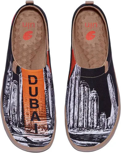 Vista 102 de UIN Zapatos de viaje para caminar para hombre, sin cordones, de lona, informales, ligeros, cómodos y modernos, diseño de perritos felices Ahhhhh