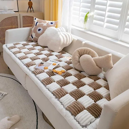 Vista 9 de FunnyFuzzy - Funda protectora de algodón con diseño a cuadros grandes y cuadriculados para mascotas, funda protectora de algodón para el suelo