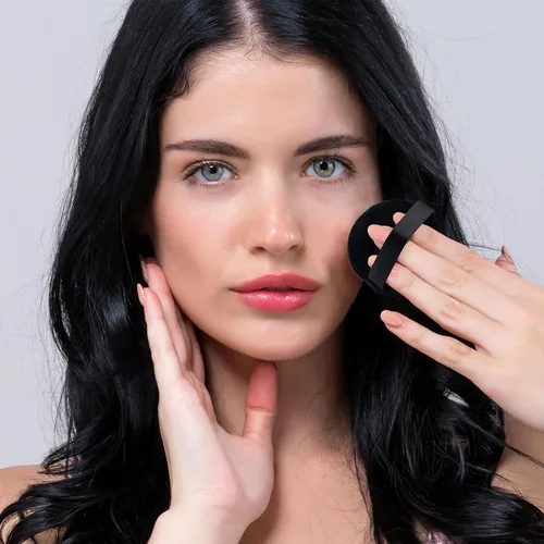 Vista 7 de HINZIC Paquete de 25 esponjas redondas de 2.36 pulgadas para aplicadores de maquillaje de base, algodón suave y agradable a la piel, esponjas